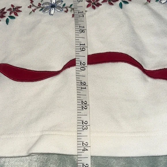 Alfred Dunner White and Red long  Sleeve  pullover  L petite VTG red bow - Picture 13 of 15